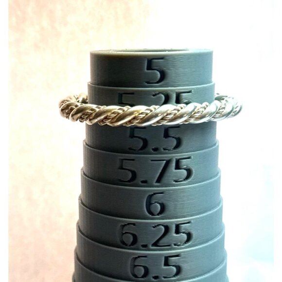 Vintage Sterling Silver 925 Twisted Rope Cuff Bracelet 5.25” Estate Jewelry - Picture 5 of 9